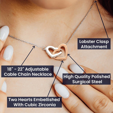 Mommy (tummy) Merry Christmas Interlocking Hearts Necklace - Love You This Much